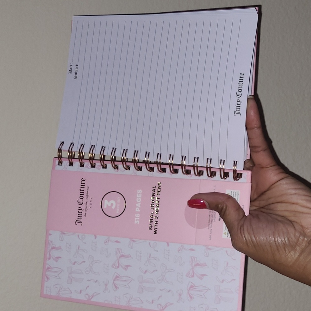 Juicy Couture Pink Journal with Heart Pens - Picture 3 of 9